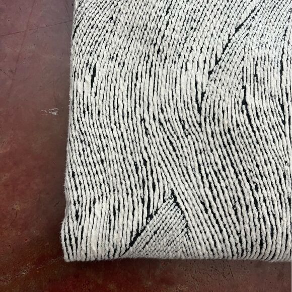 Chunky Cowl Neck Sweater with Pockets, Black White Wavy Pattern, Est. Size M/L - Picture 7 of 8